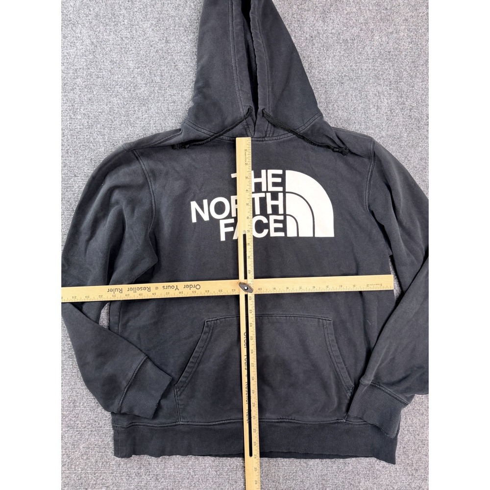 The North Face Mens Hoodie Large Black Pullover‎ Big Logo Fleece Sweatshirt L - Picture 3 of 7
